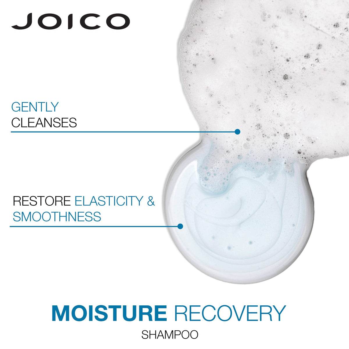 Joico before-and-after hair image showing improved shine and reduced frizz