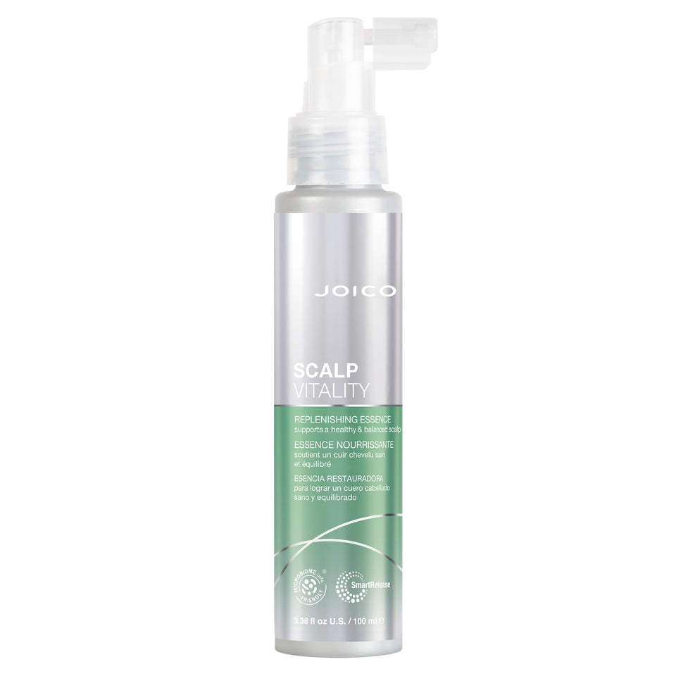 Joico front bottle view showing calming scalp treatment benefits