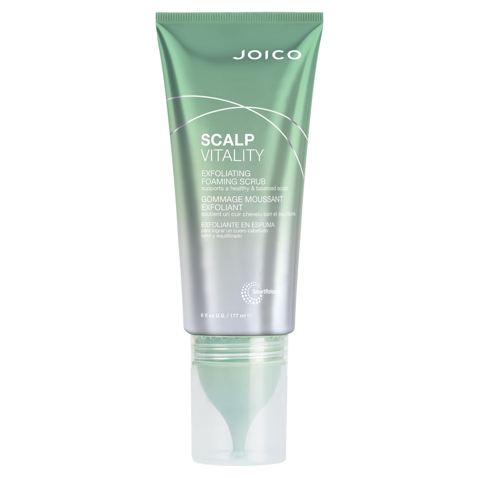 Joico Scalp Vitality front bottle showing label and 6 fl oz size benefit: clear identification
