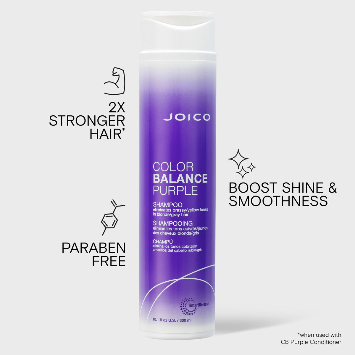 Joico closeup label highlighting green tea and SmartRelease benefits