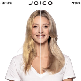 Joico shampoo pump close-up demonstrating easy-dispense benefit
