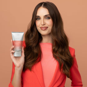 Joico YouthLock label detail highlighting collagen and arginine benefits