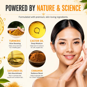 Joli Noir turmeric and honey ingredients showcasing natural brightening