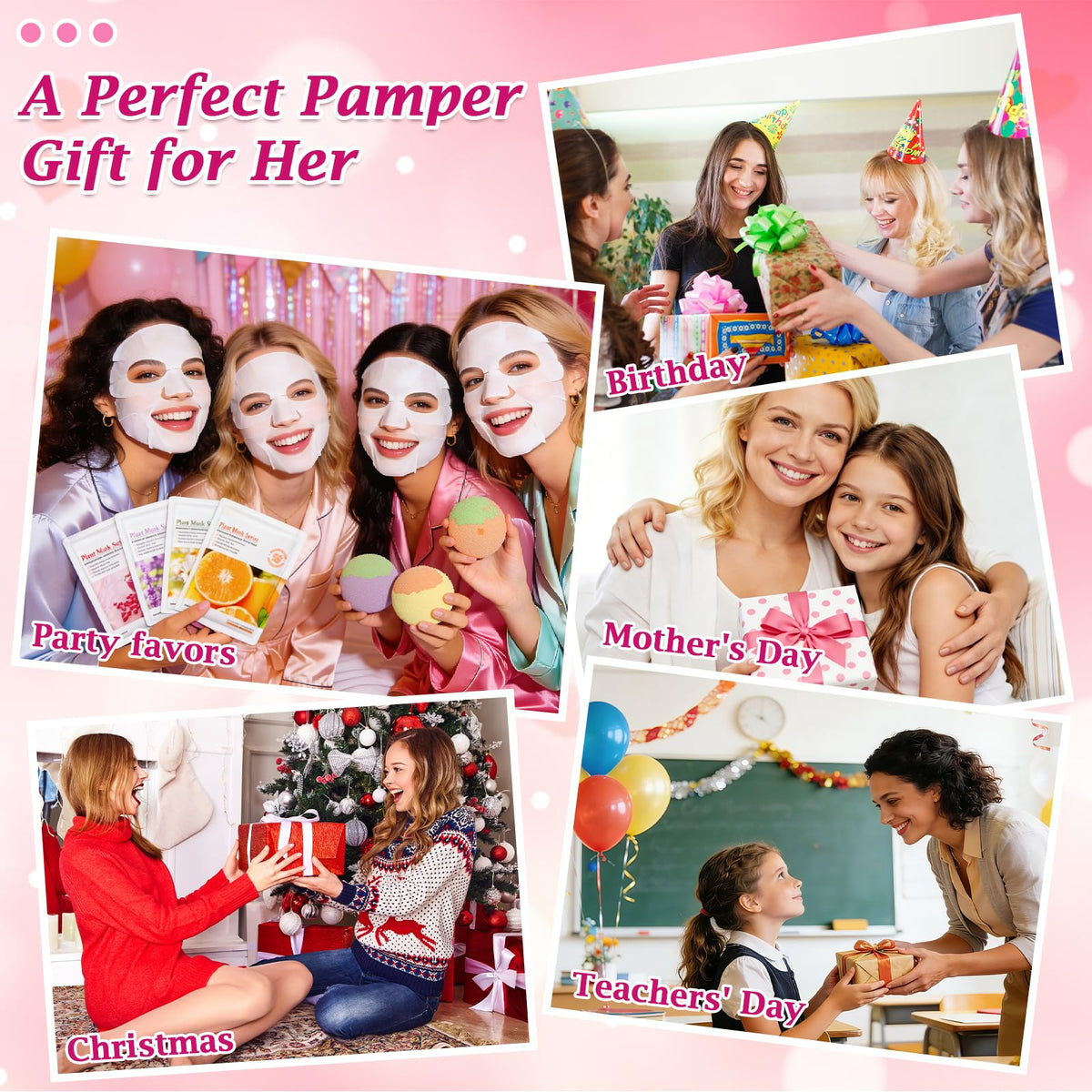 Jollidecor spa party scene with girls using items encouraging shared fun
