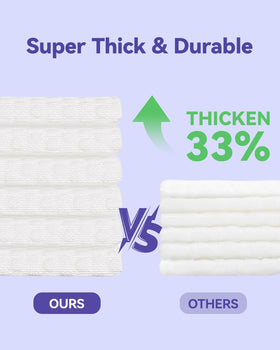 jolly care wipe in hand showing large 10x12 scale benefit