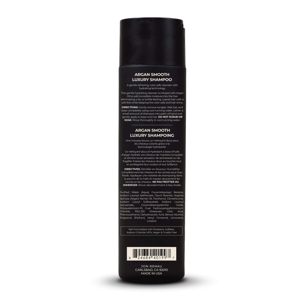 Jon Renau bottle next to ruler showing size and travel-friendly convenience