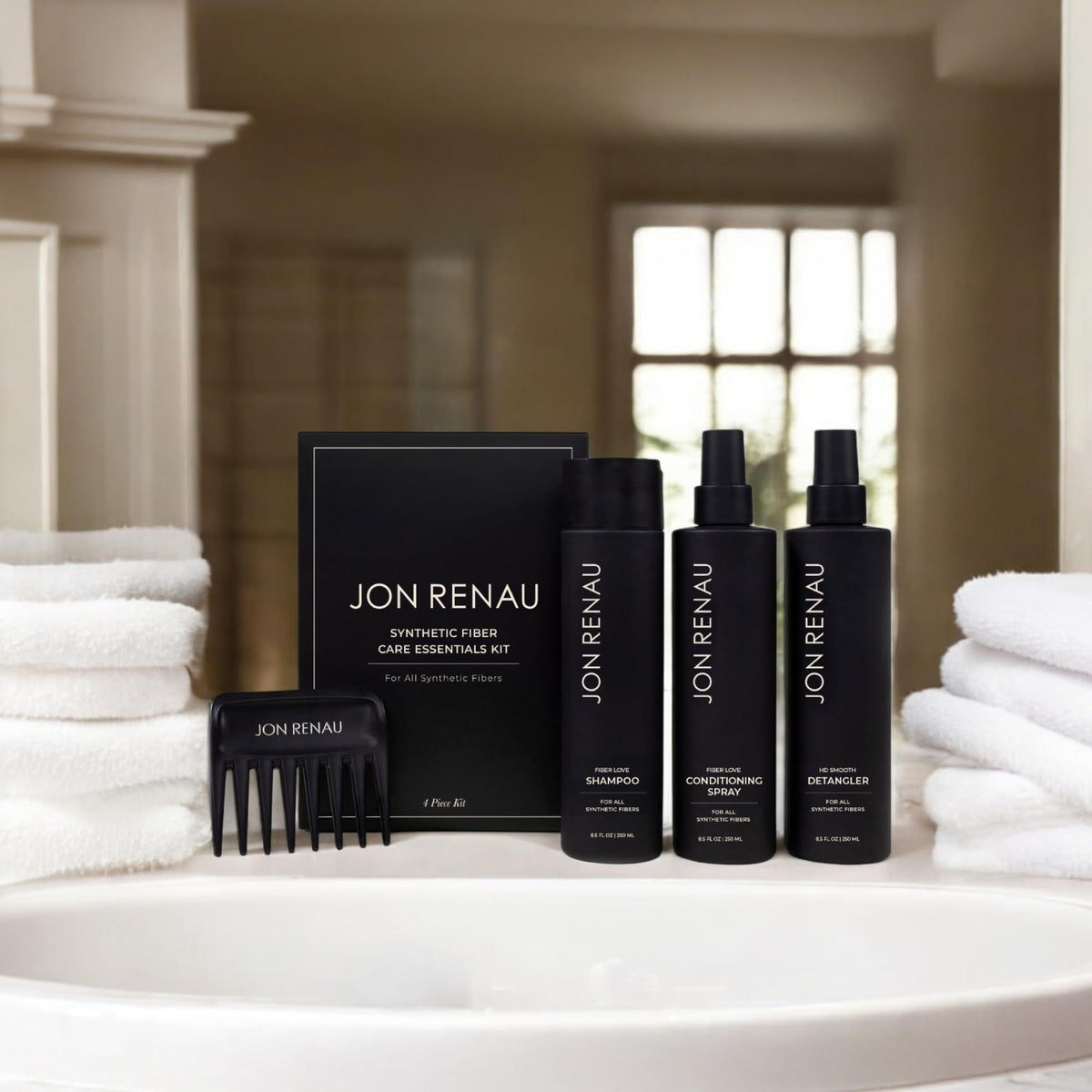 Jon Renau detangler bottle detail showing easy application and slip
