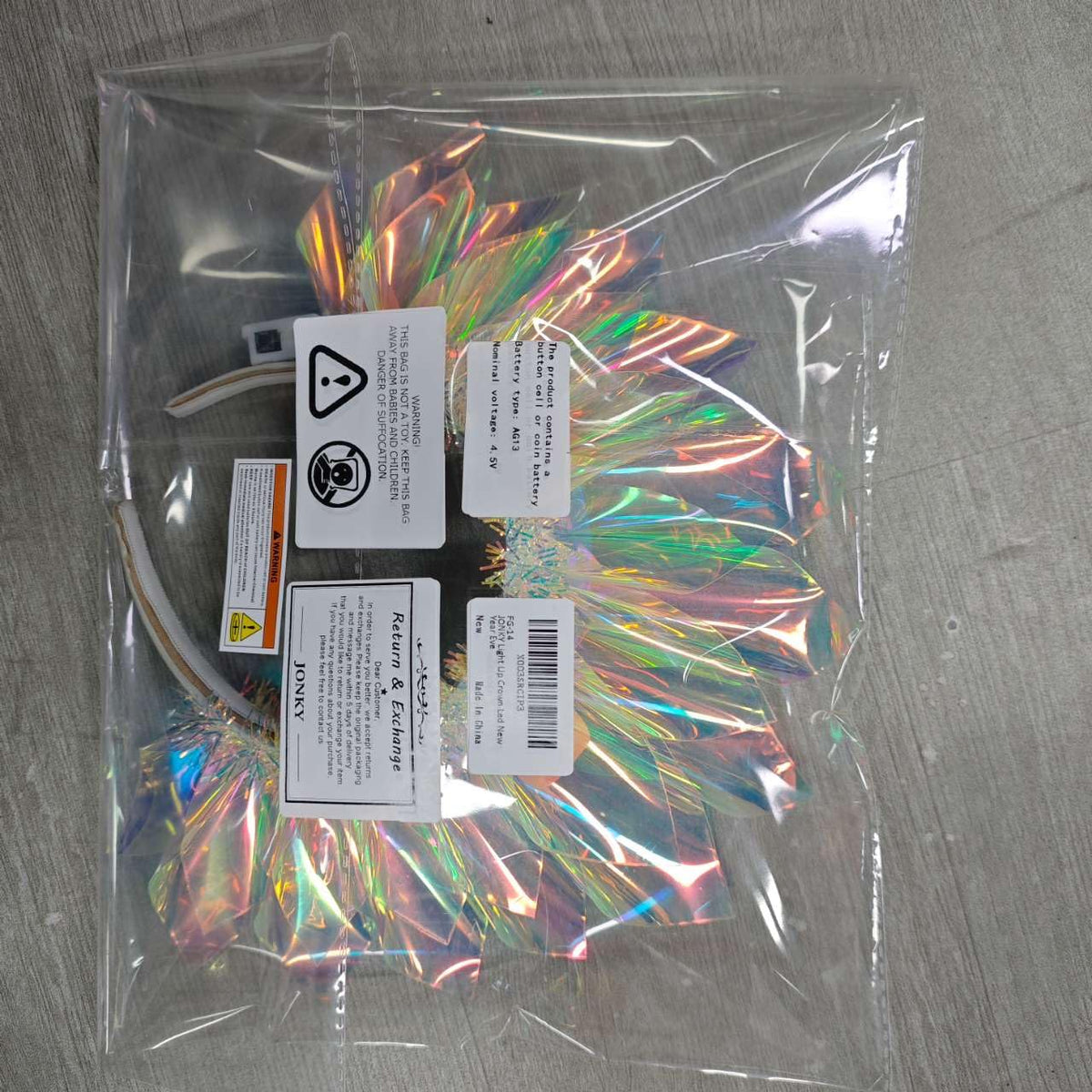 JONKY packaging with headband and accessory contents shown