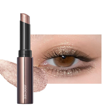Joocyee Amber Glow front stick showing slim twist-up design and shimmer benefit