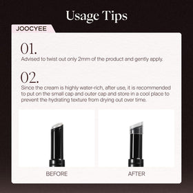 Joocyee packaging label close-up showing shade name and product information benefit