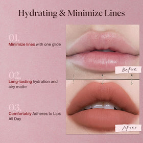Joocyee applied on lips close-up displaying buildable color payoff