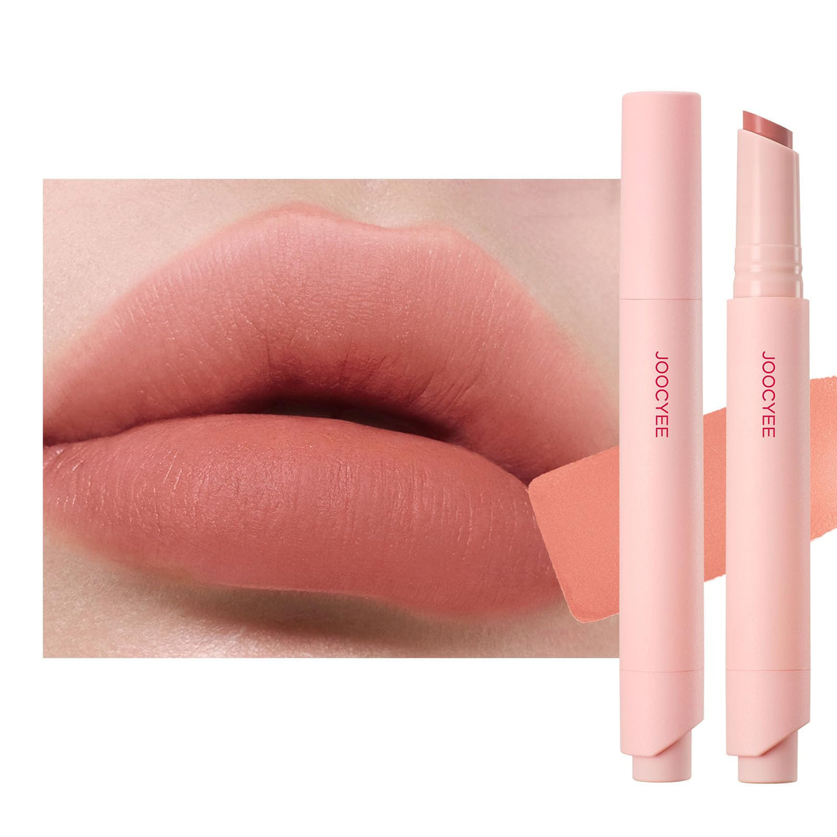 Joocyee front packaging showing Fluffy Nude shade and clean modern design benefits quick selection