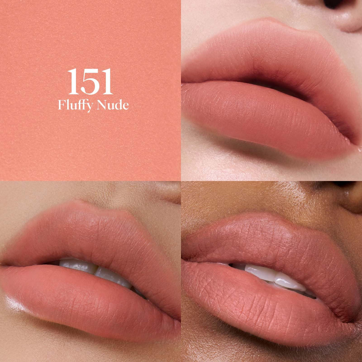 Joocyee texture swatches on paper showing buildable pigmentation and true Fluffy Nude tone
