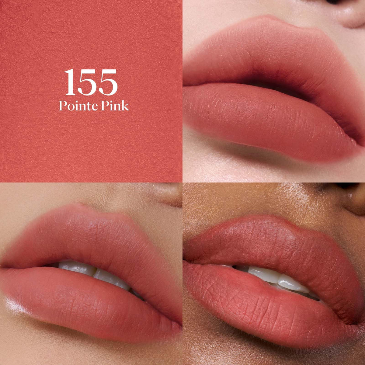 Joocyee texture close-up of Pointe Pink showing velvet matte finish and soft feel