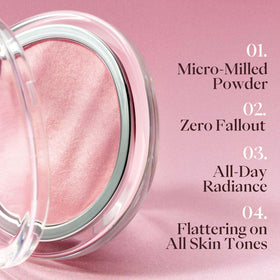 Joocyee application on cheeks showing radiant dewy finish and smoothing effect