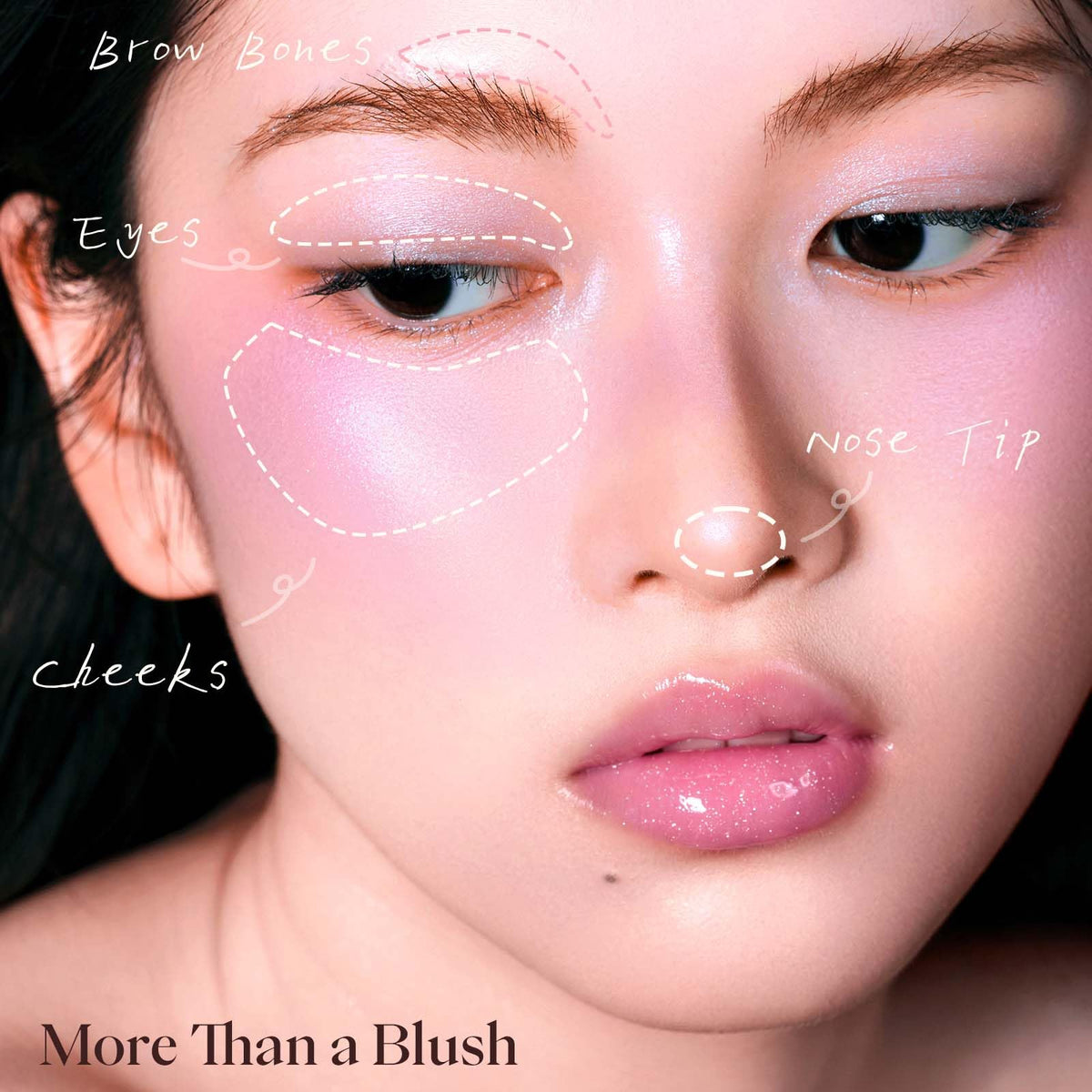 Joocyee pressed onto eyelid for soft shimmer and cohesive multi-use benefit