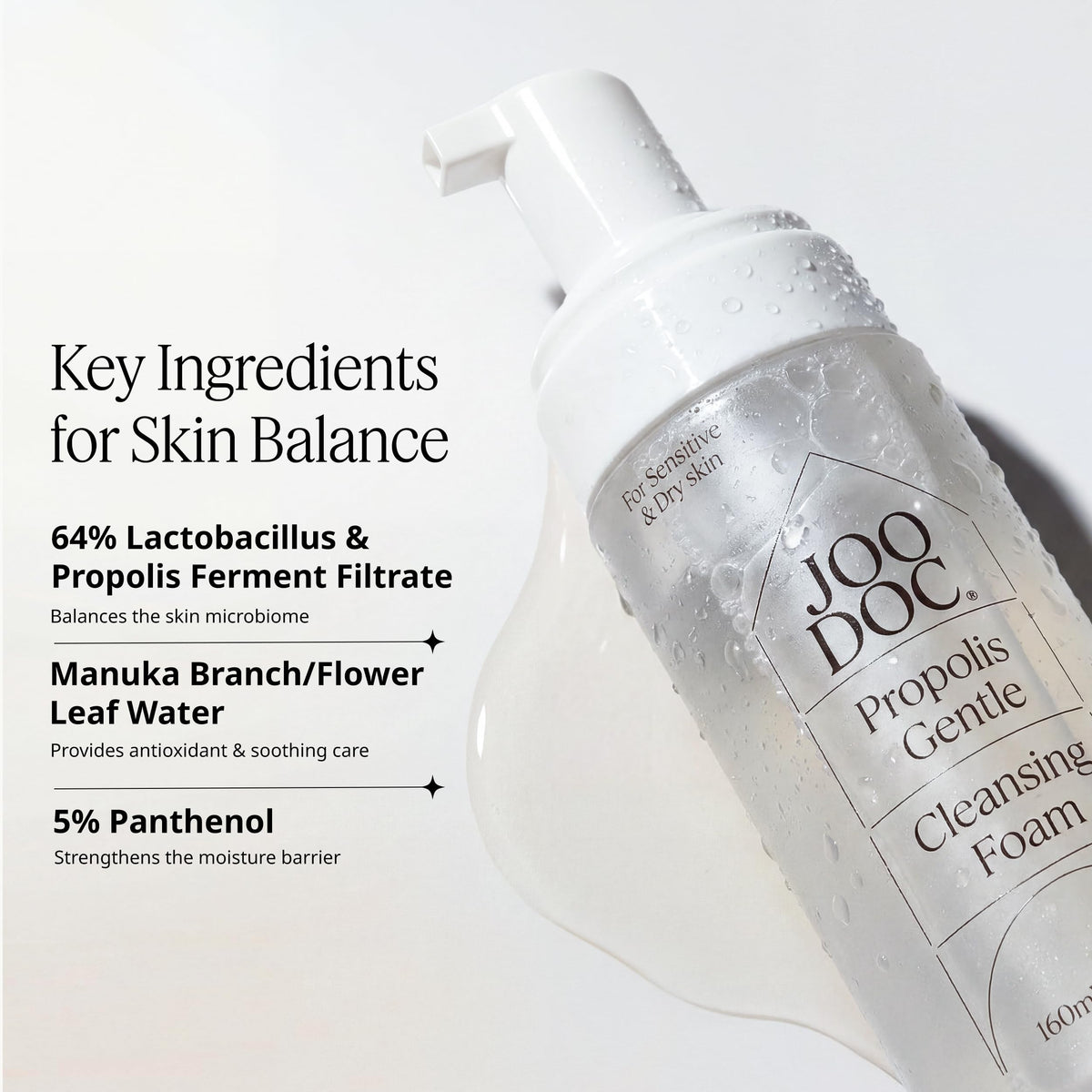 JOODOC ingredient label detail showing lacto-propolis ferment concentration for microbiome support