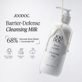 JOODOC closeup of creamy milk texture demonstrating gentle cleansing and easy emulsification