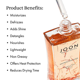 Joon oil pouring from dropper highlighting pistachio and rose blend for lightweight nourishment