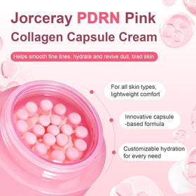 Jorceray open jar with pink capsules and gel showing controlled release benefit