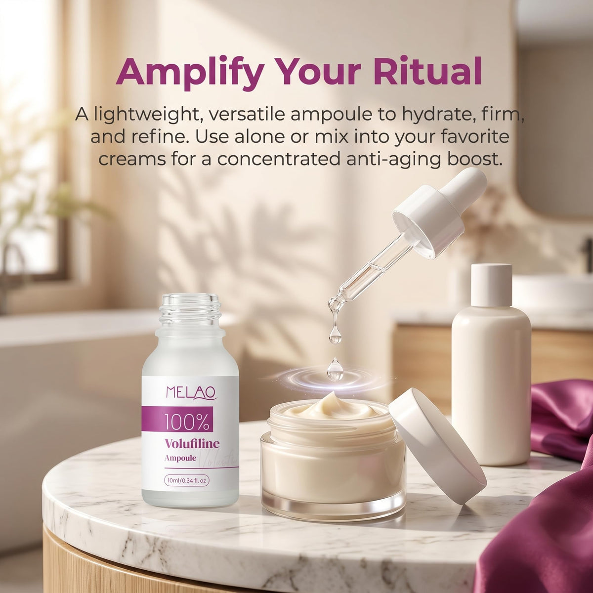 Jornanbo serum texture on skin emphasizing lightweight absorption benefit