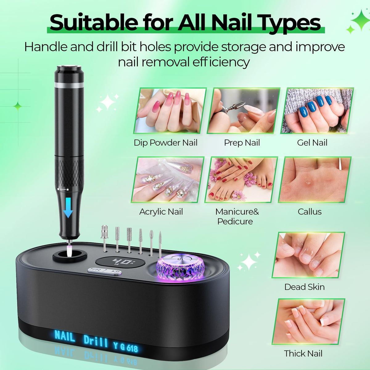 JOSGLOI pen holder storage organizing bits to speed up manicures