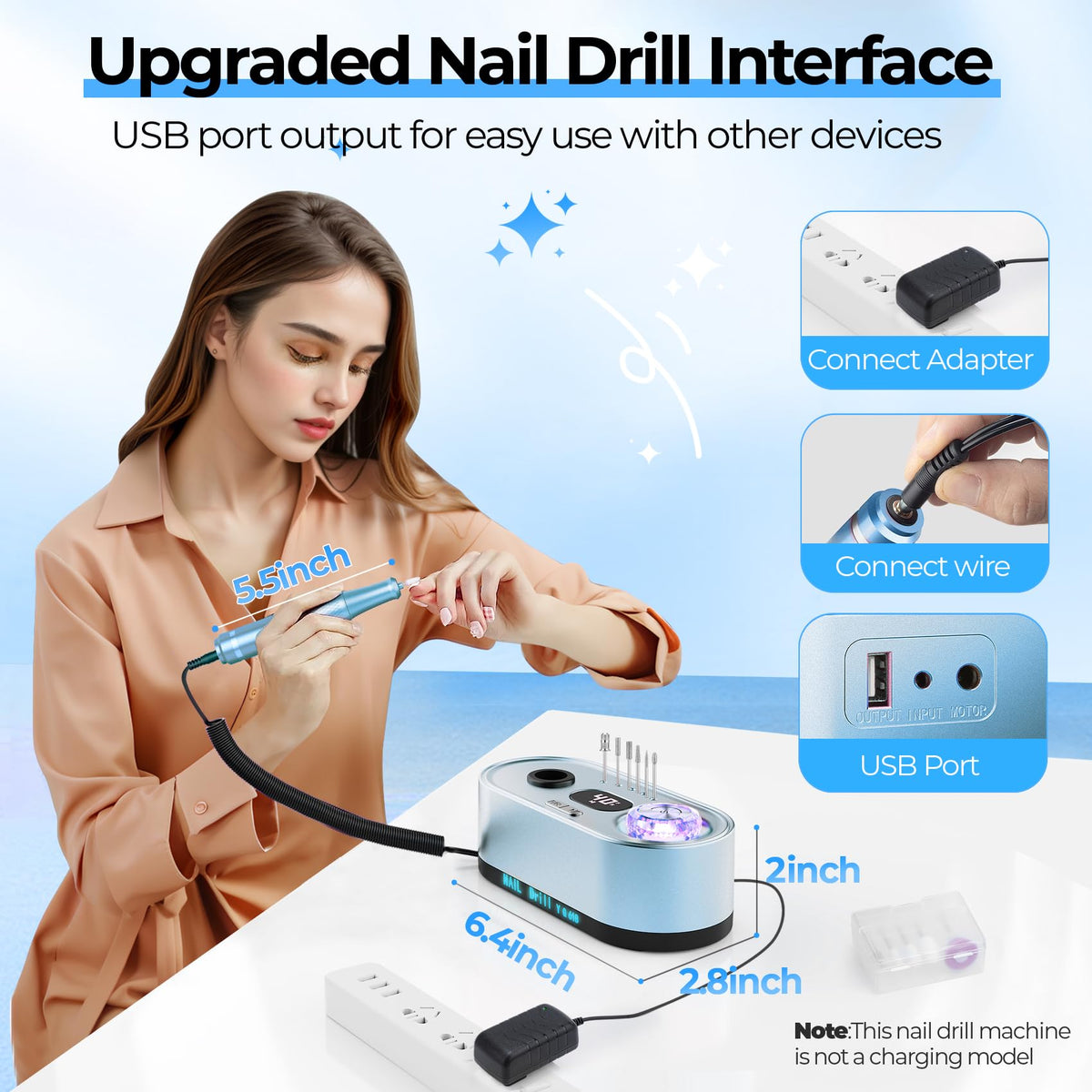 JOSGLOI size comparison with common tools showing portable kit scale for salon and home