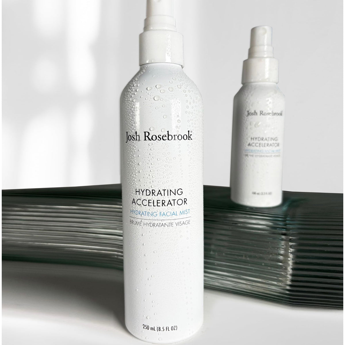 Josh Rosebrook mist on bathroom shelf showing daily routine convenience