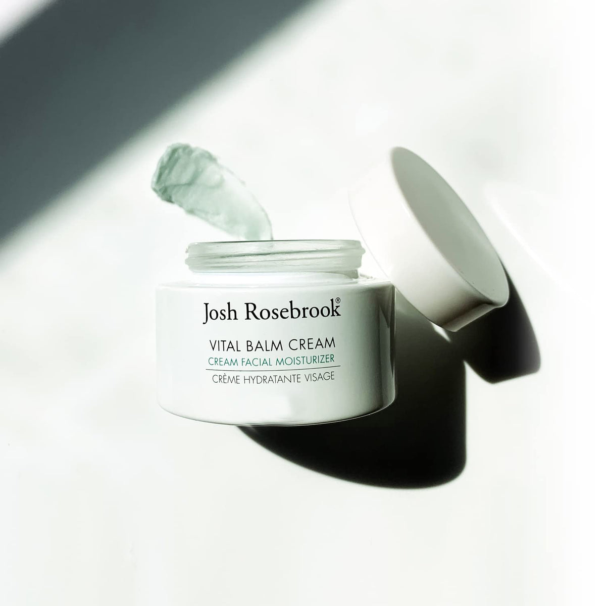 Josh Rosebrook jar on bathroom vanity suggesting daily skincare routine