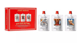 Josie Maran front packaging showing three mini jar trio and gift-ready presentation for variety