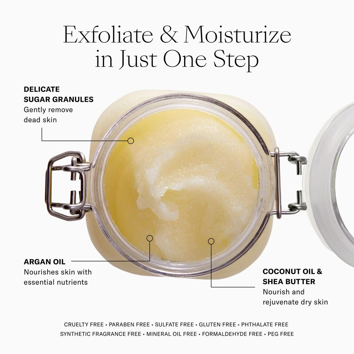 Josie Maran whipped butter spread on skin demonstrating softening and moisture benefits