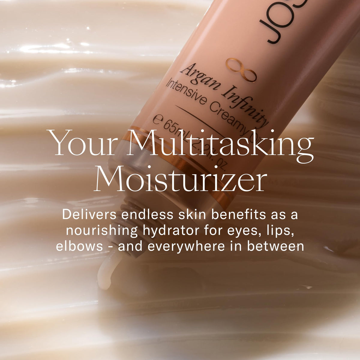 Josie Maran creamy texture close-up demonstrating smooth glide and absorption