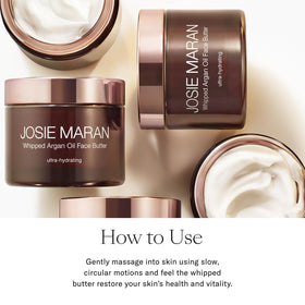 Josie Maran boxed set styled as gift to show presentation quality
