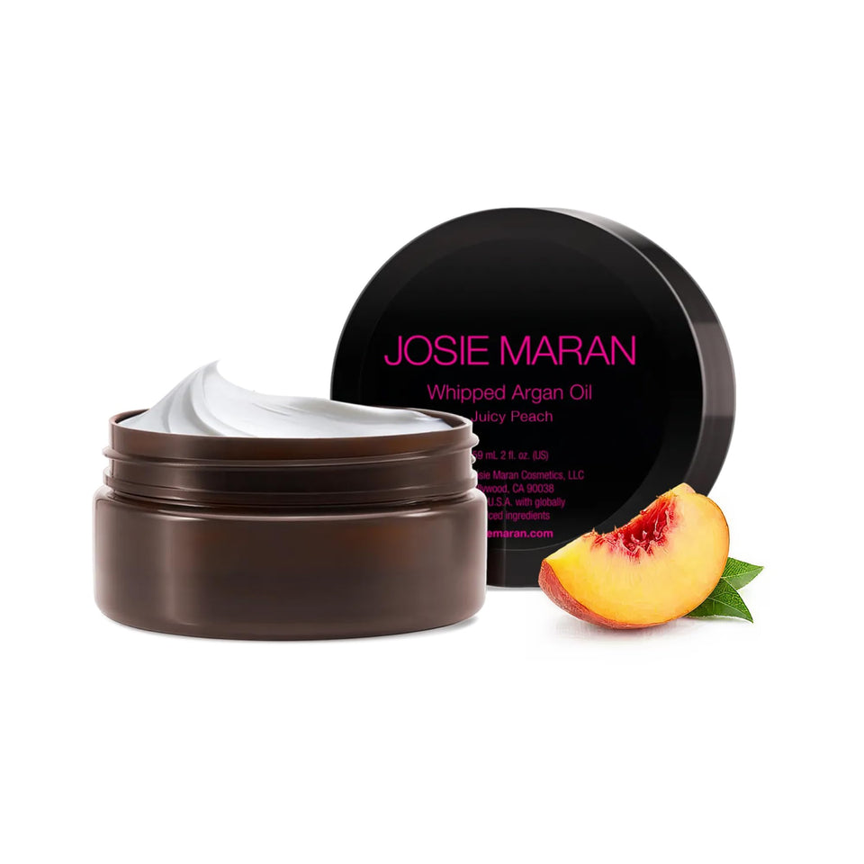 Josie Maran front jar view showing compact travel-friendly size and radiance