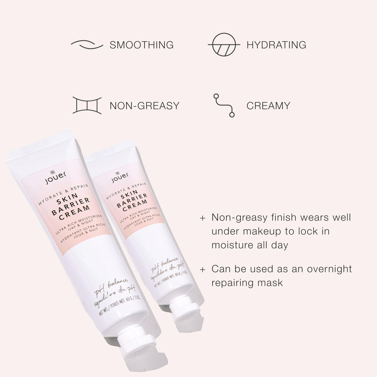 Jouer close-up of cream texture highlighting rich hydration