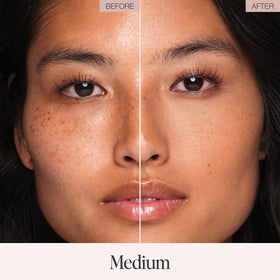 Jouer powder open with brush demonstrating easy application and finish