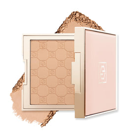 Jouer front packaging of pressed powder showing compact and shade benefits