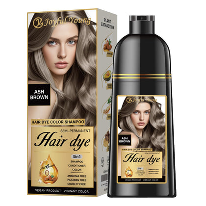 Joyful Young front packaging showing ash brown tint and clear benefits
