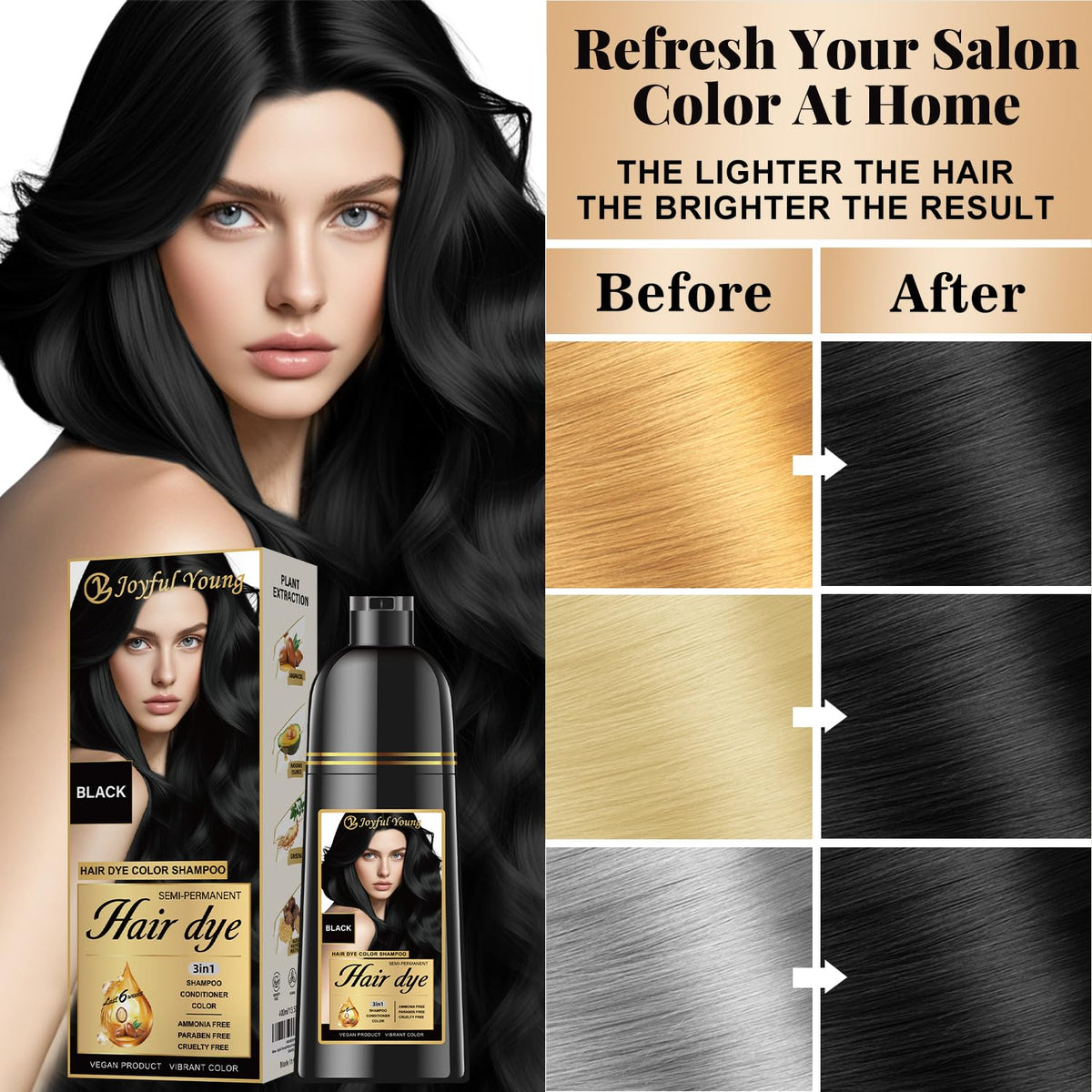 Joyful Young shampoo texture lather demonstrating conditioning and pigment