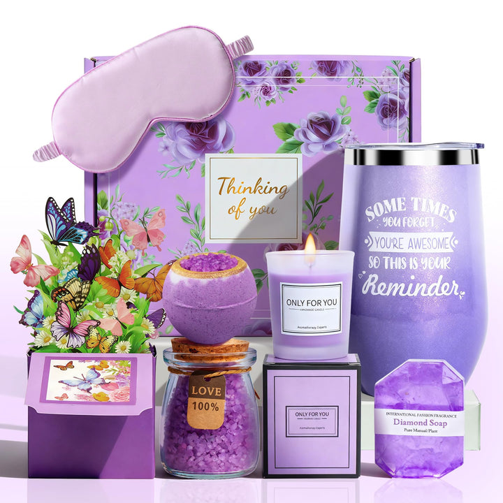 Joyvella box front view showing lavender packaging and ready-to-gift presentation