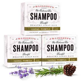 J·R·LIGGETT'S front packaging showing brand and herbal bars for eco-friendly wash