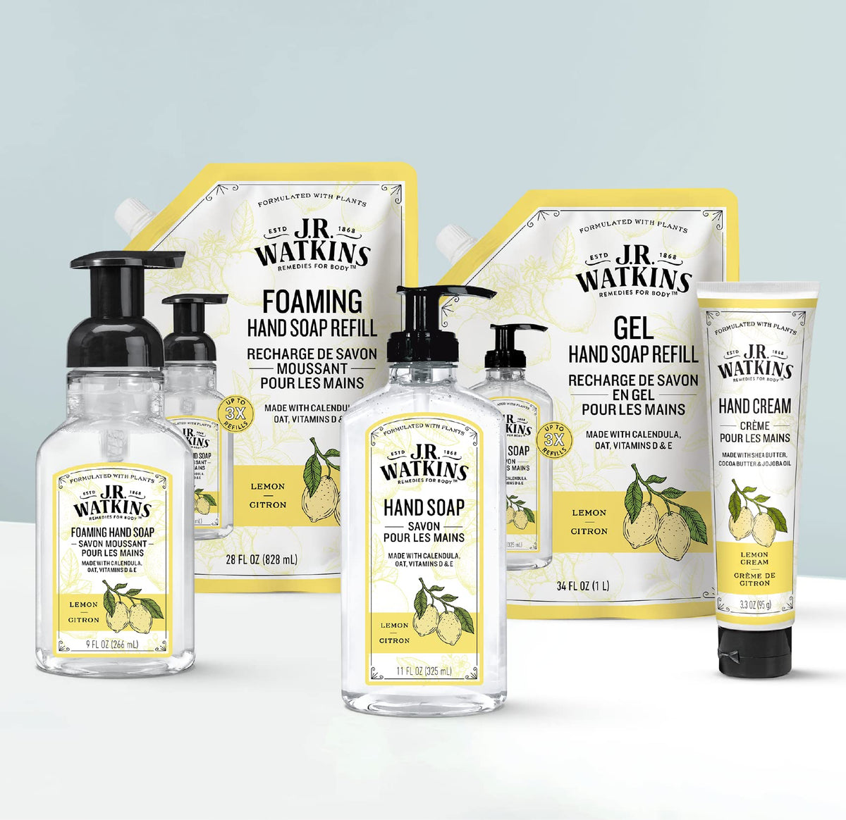 J.R. Watkins gel texture close-up showing smooth, non-drying lather benefit