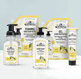 J.R. Watkins gel texture close-up showing smooth, non-drying lather benefit
