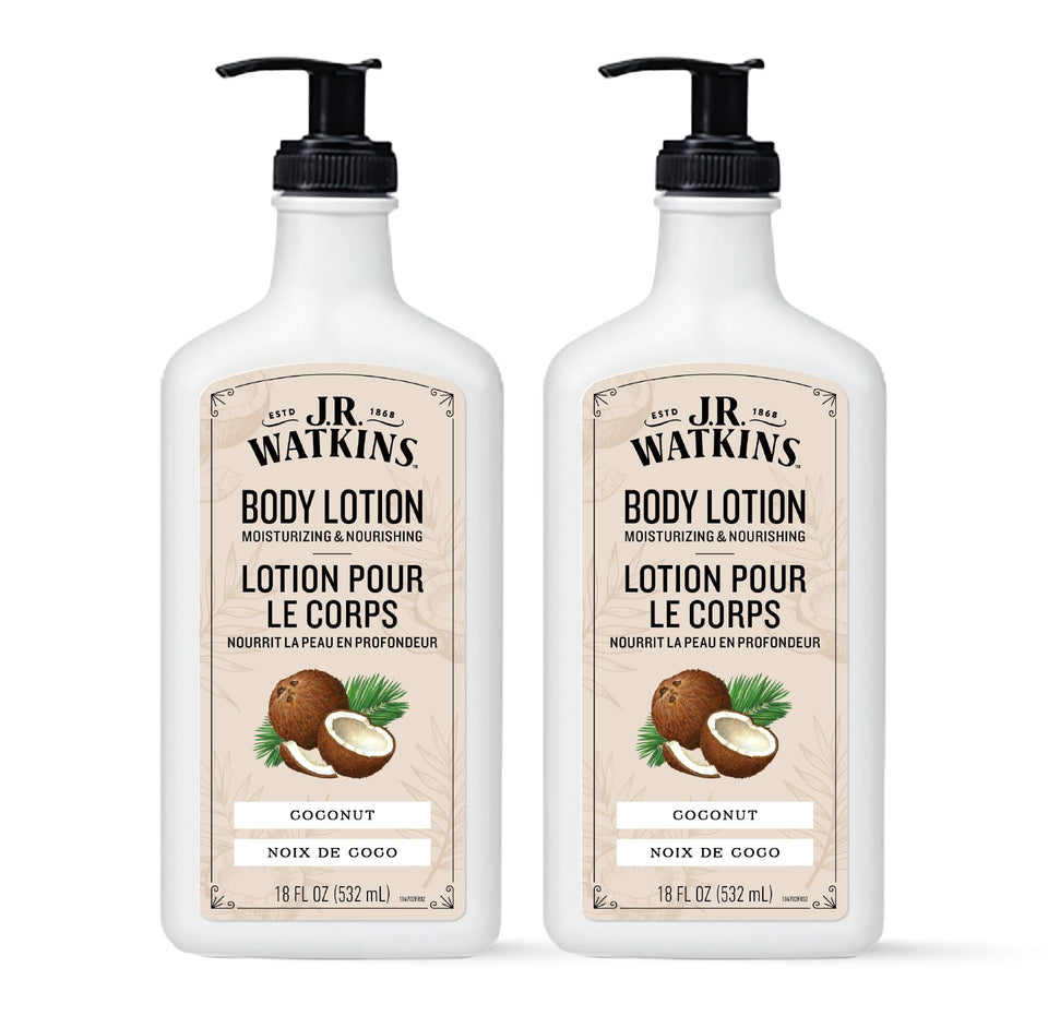 J.R. Watkins front packaging showing coconut scent and benefits