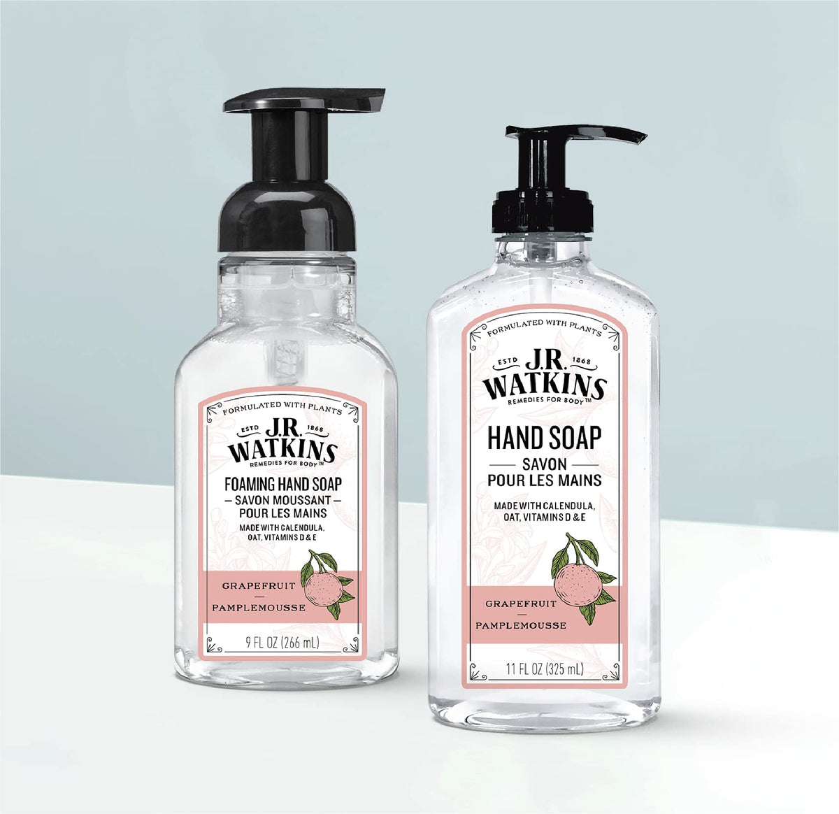 J.R. Watkins foamy texture close-up showing airy lather benefit soft skin feel