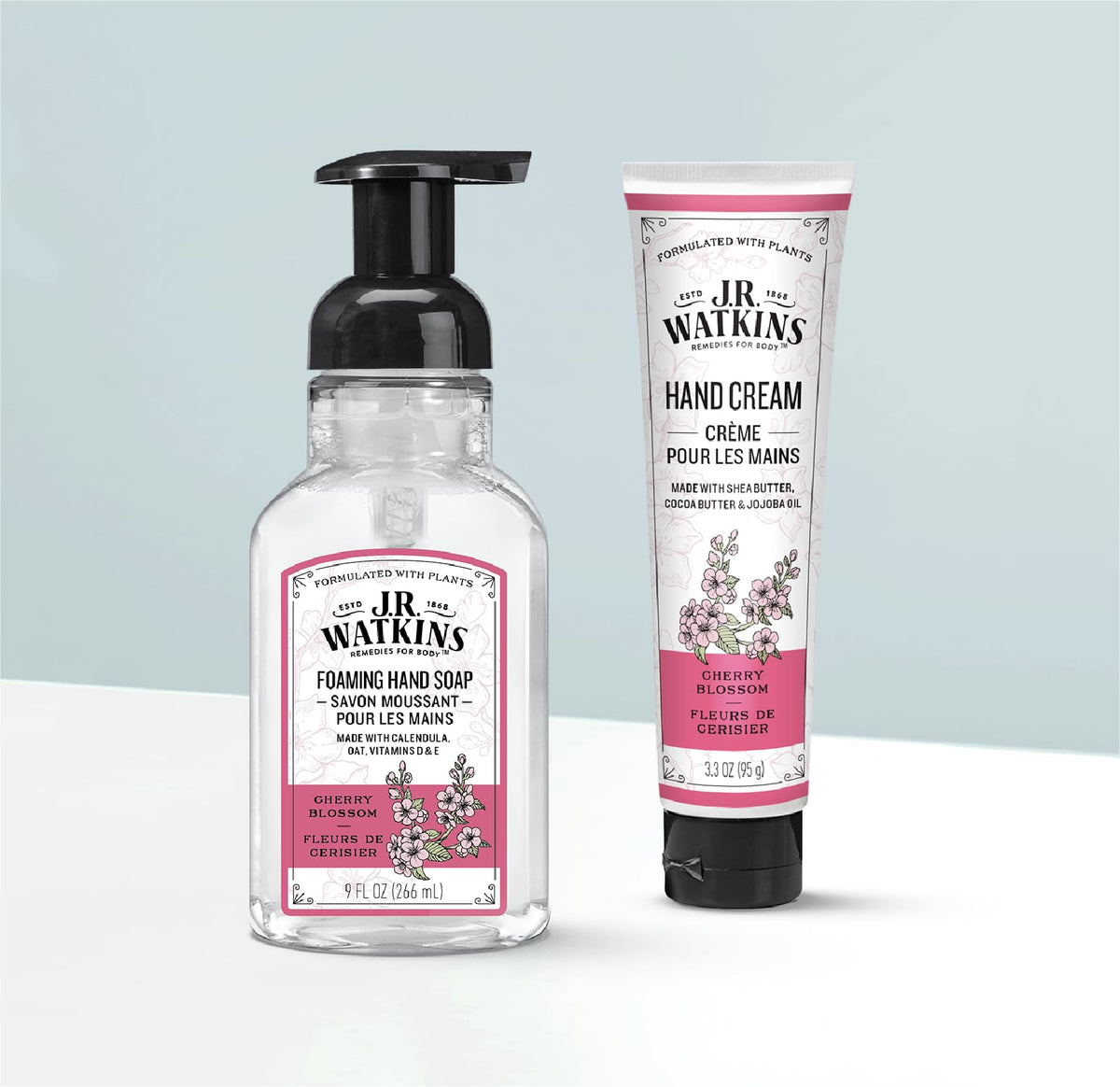J.R. Watkins foam texture in hand illustrating gentle moisturizing foam