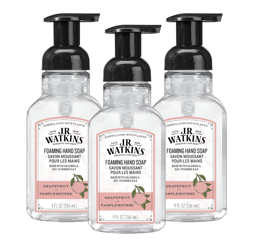 J.R. Watkins front packaging showing grapefruit label and gentle cleanser benefit