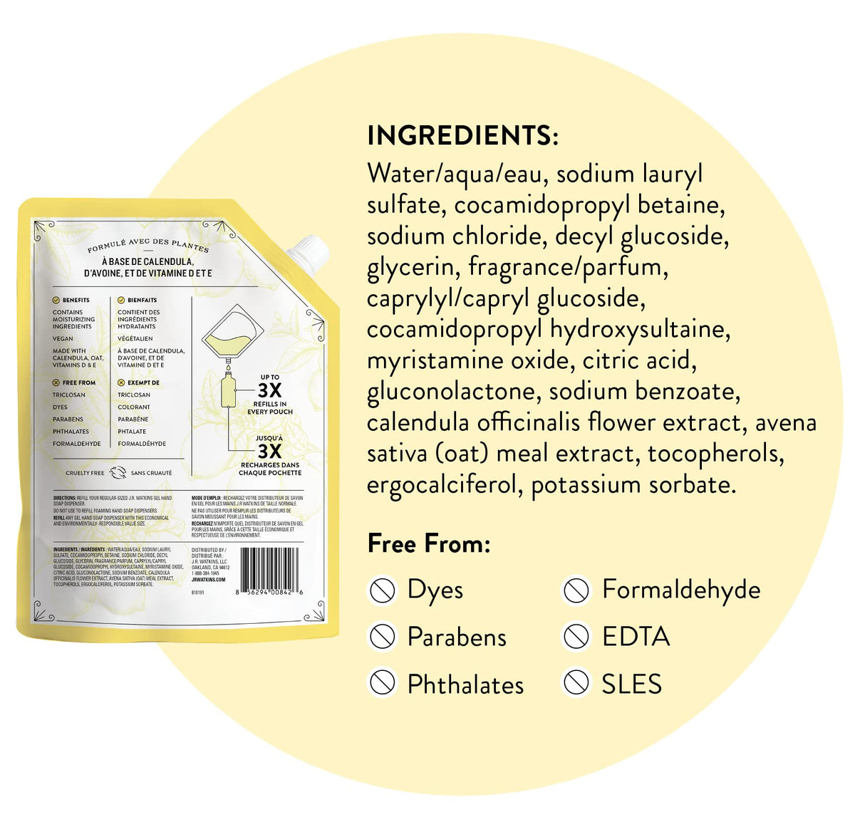J.R. Watkins lemon soap in kitchen setting promoting fresh, clean hands