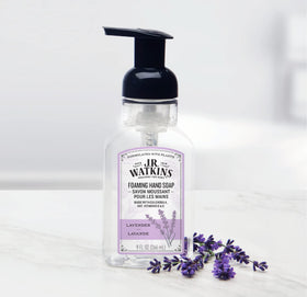 J.R. Watkins foam texture on hand demonstrating moisturized feeling benefit