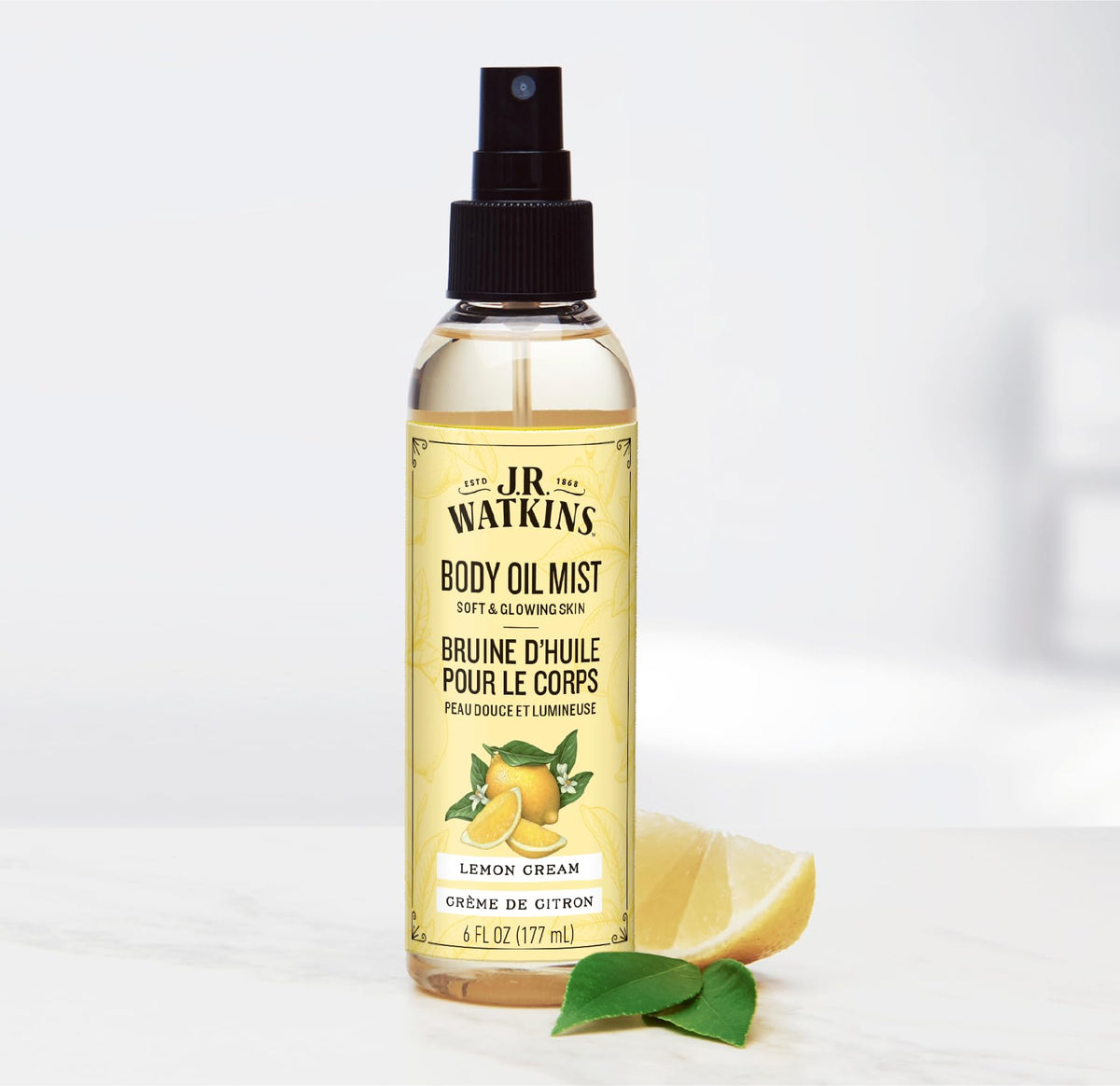 J.R. Watkins label close-up highlighting ingredients and clarity benefit